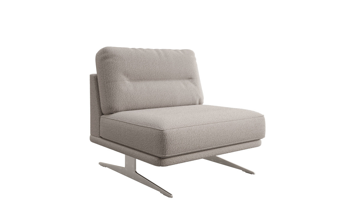 Fauteuil design Torino sans accoudoirs en Bouclé