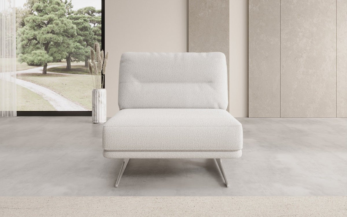 Fauteuil design Torino sans accoudoirs en Bouclé