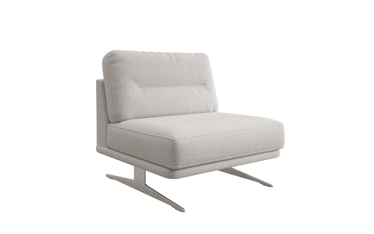 Fauteuil design Torino sans accoudoirs en Bouclé