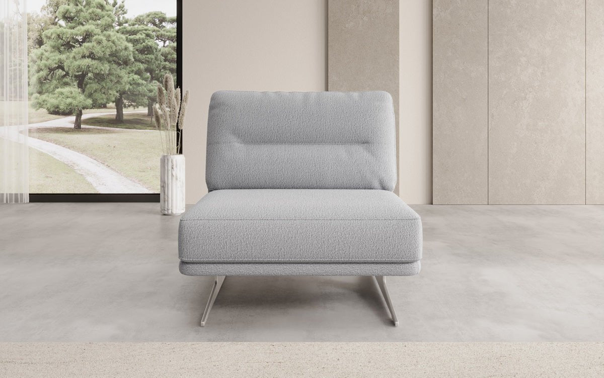 Fauteuil design Torino sans accoudoirs en Bouclé