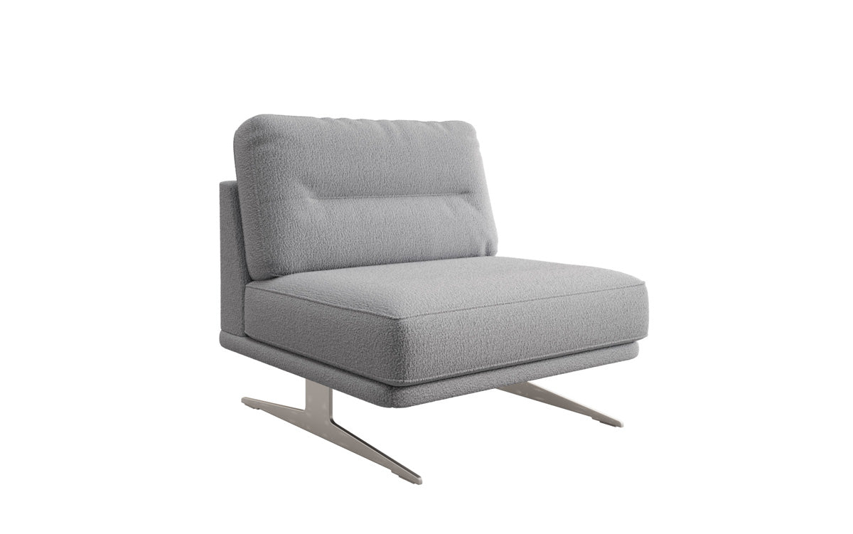 Fauteuil design Torino sans accoudoirs en Bouclé
