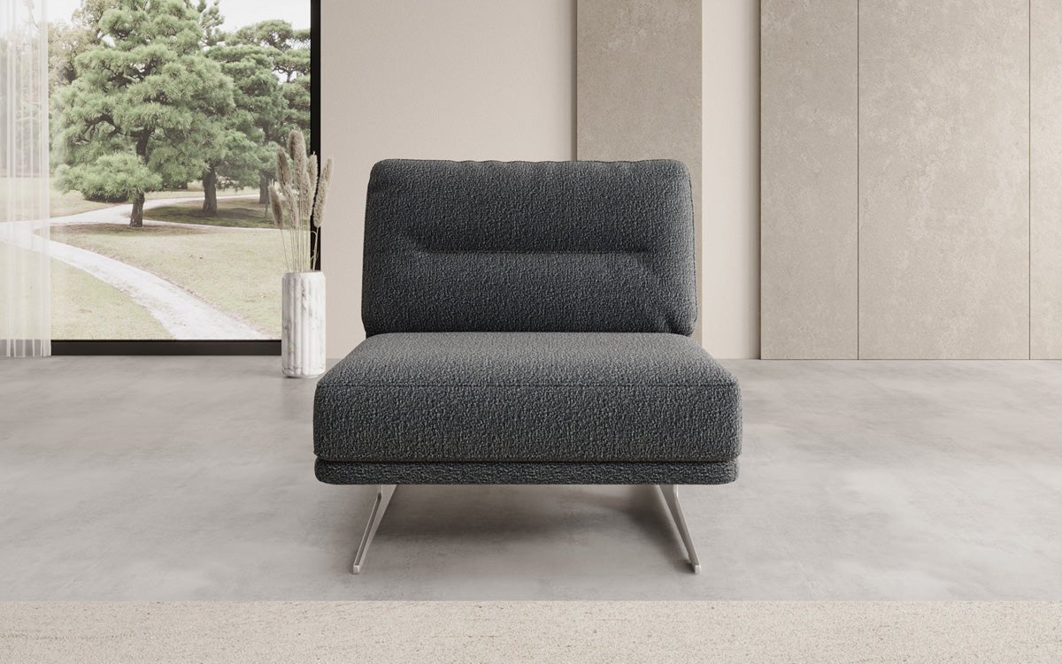 Fauteuil design Torino sans accoudoirs en Bouclé