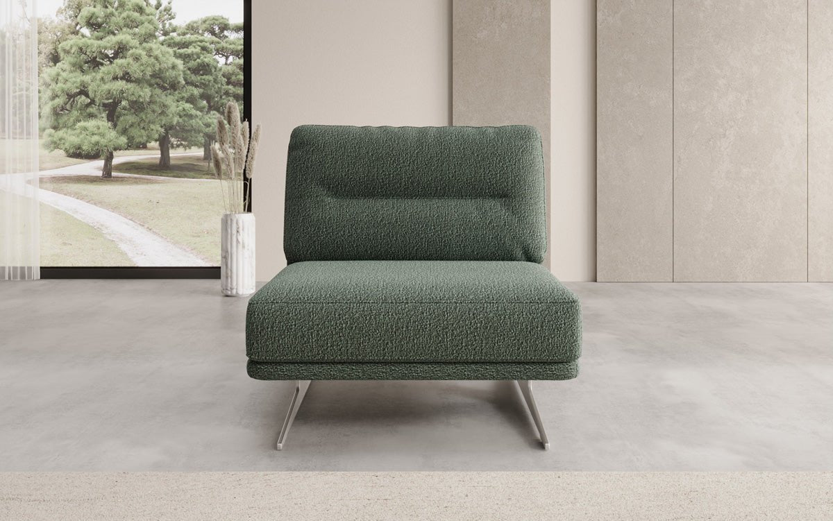 Fauteuil design Torino sans accoudoirs en Bouclé