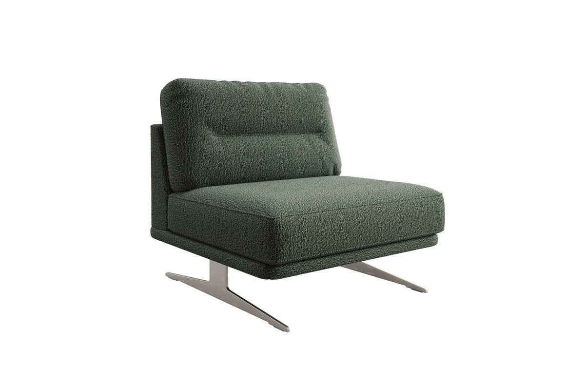 Fauteuil design Torino sans accoudoirs en Bouclé