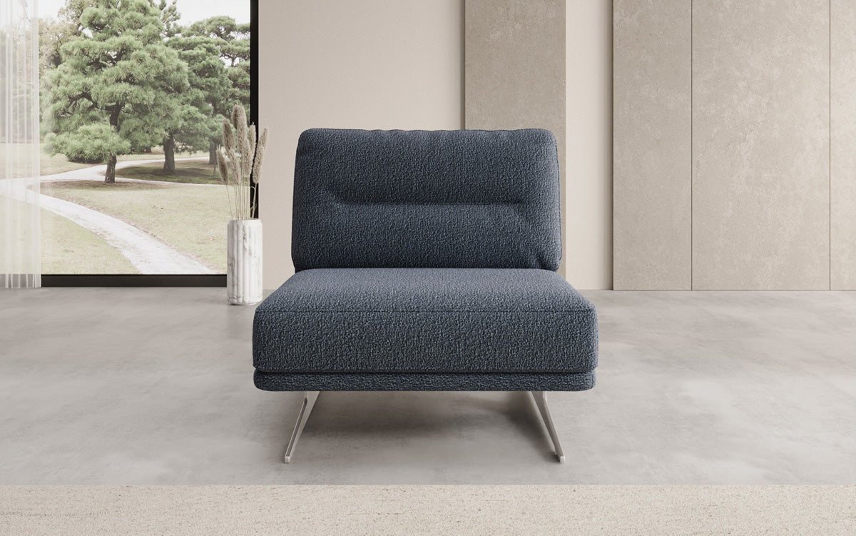 Fauteuil design Torino sans accoudoirs en Bouclé