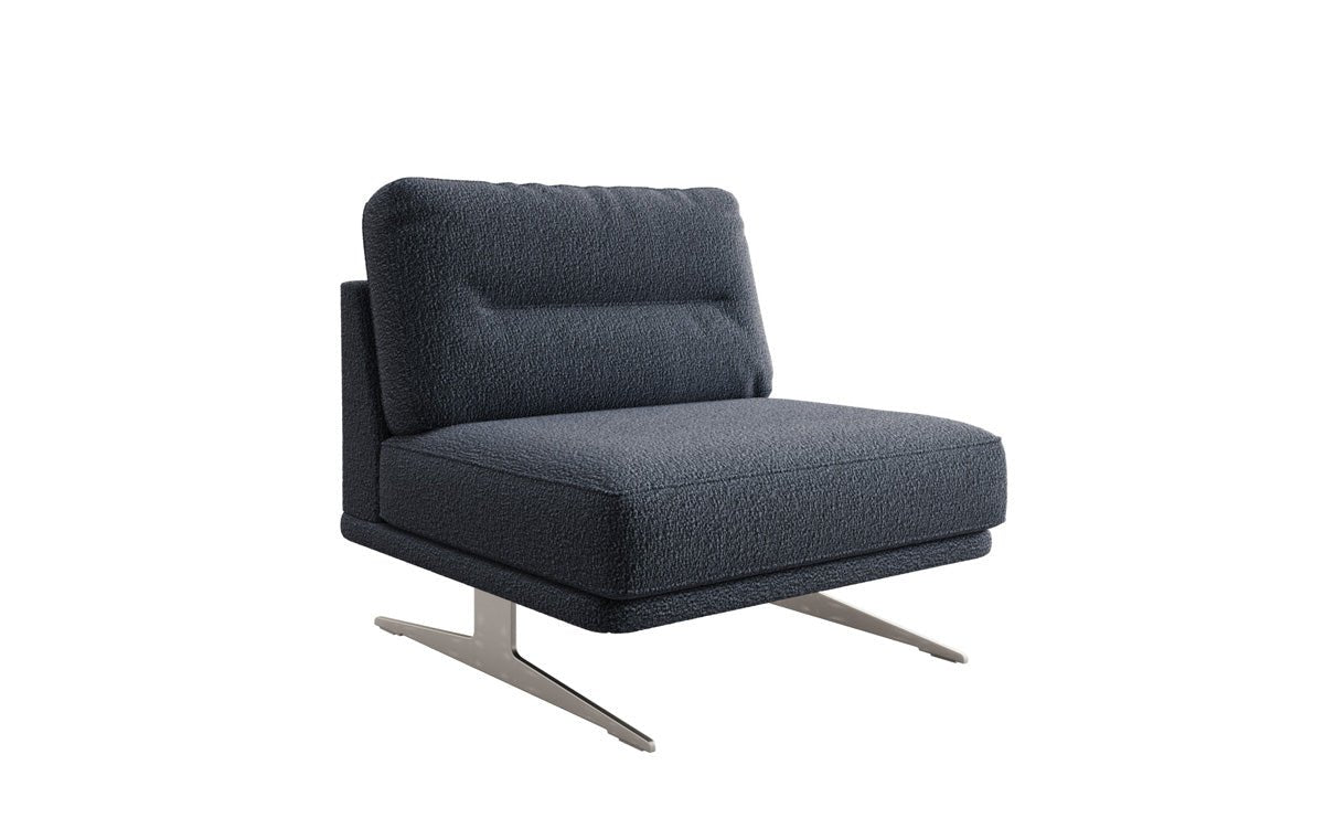 Fauteuil design Torino sans accoudoirs en Bouclé