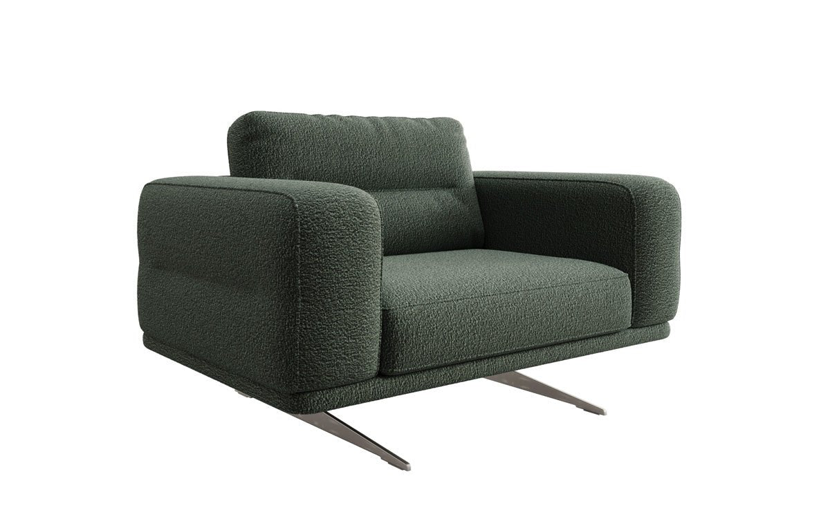 Fauteuil design Torino avec accoudoirs en Bouclé