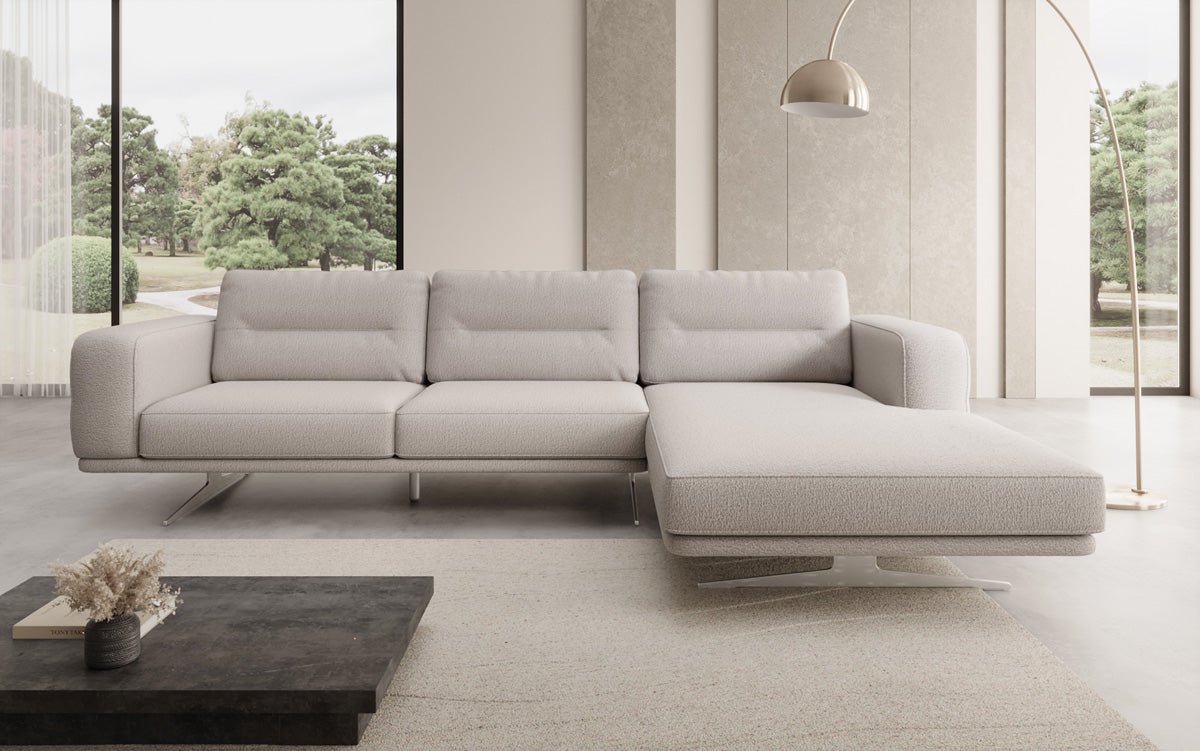 Canapé d’angle design Torino en Bouclé