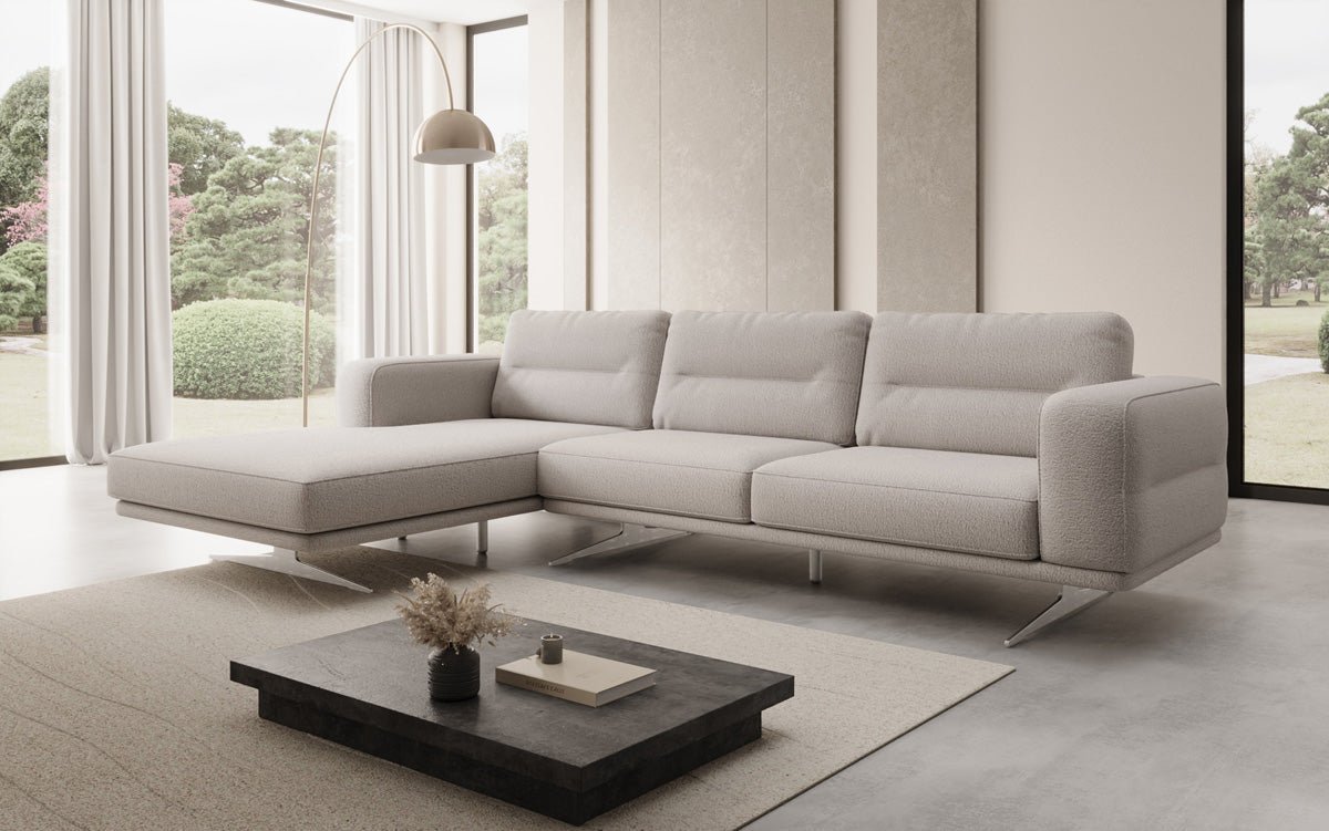Canapé d’angle design Torino en Bouclé