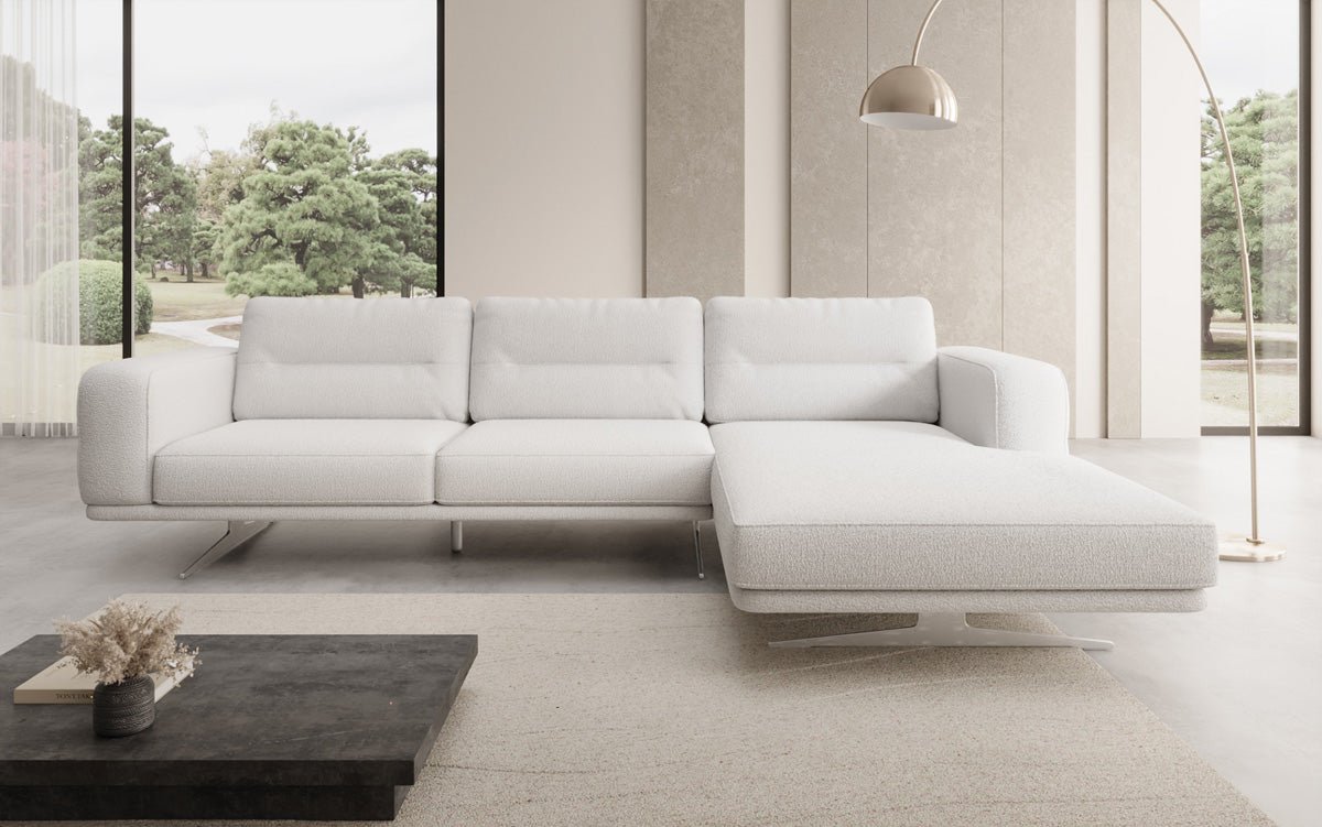 Canapé d’angle design Torino en Bouclé