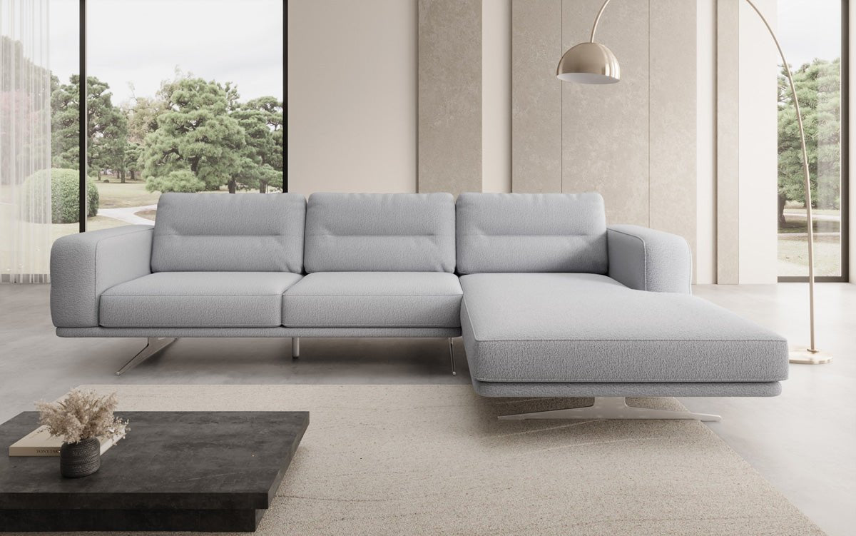 Canapé d’angle design Torino en Bouclé