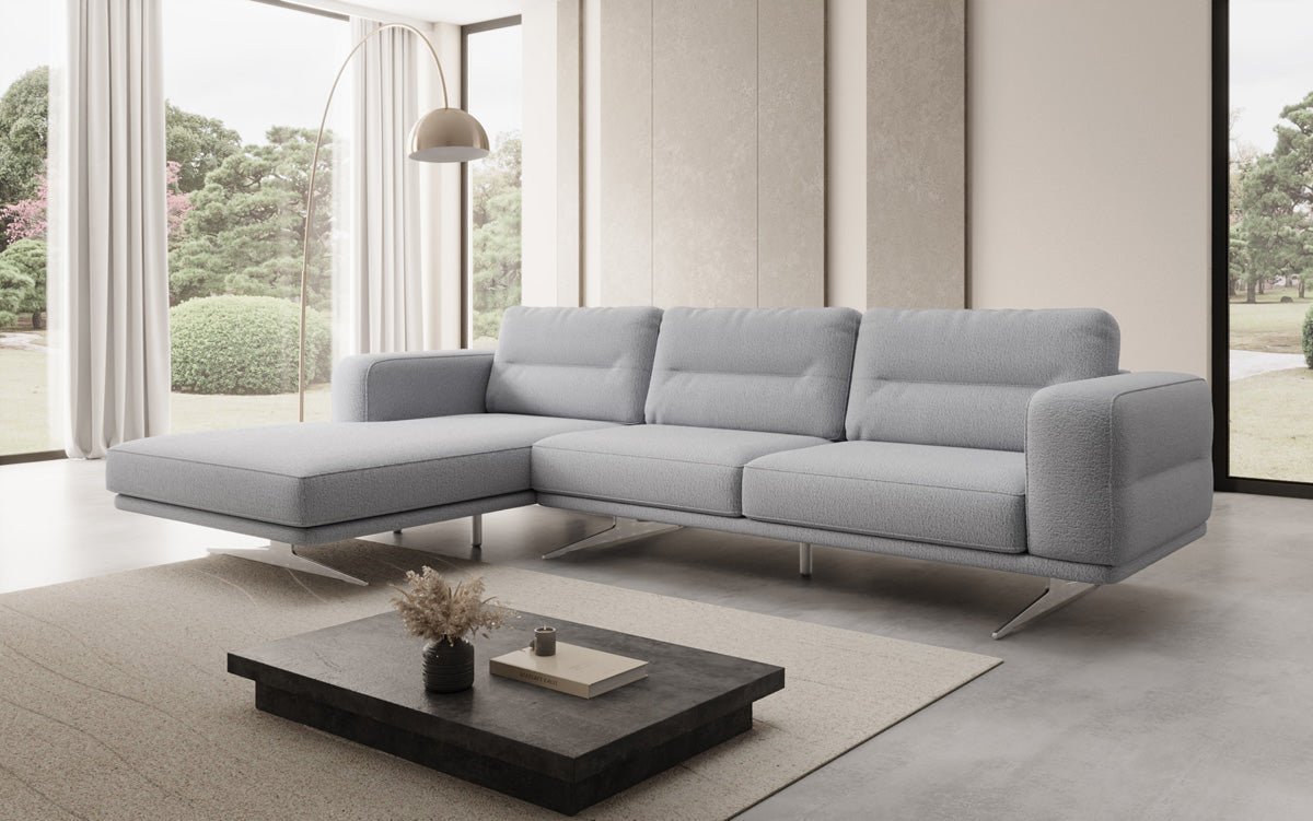 Canapé d’angle design Torino en Bouclé