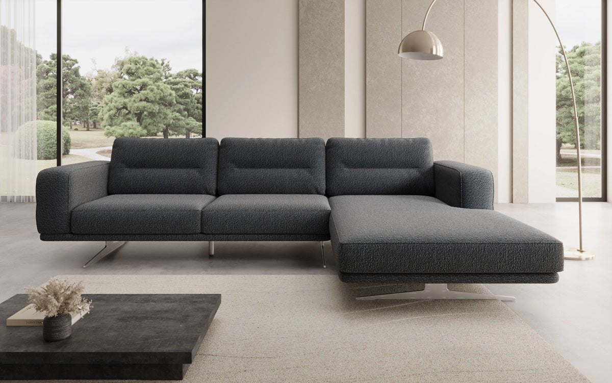 Canapé d’angle design Torino en Bouclé