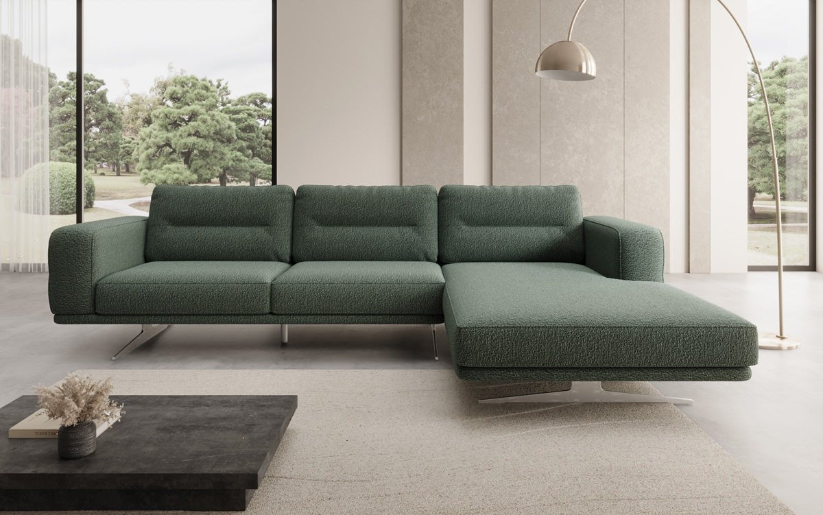 Canapé d’angle design Torino en Bouclé