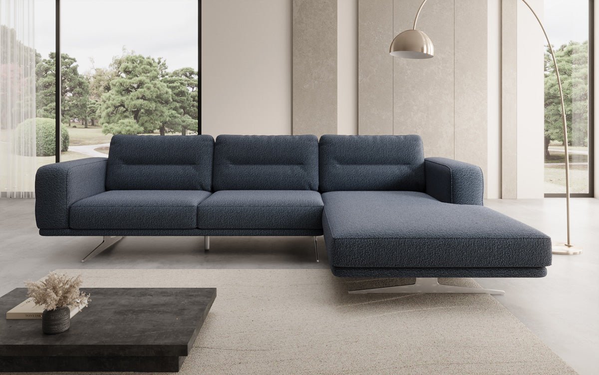 Canapé d’angle design Torino en Bouclé