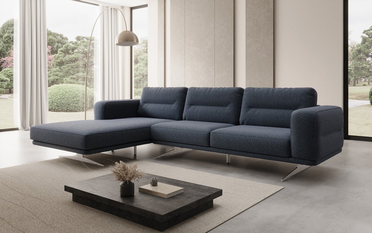 Canapé d’angle design Torino en Bouclé