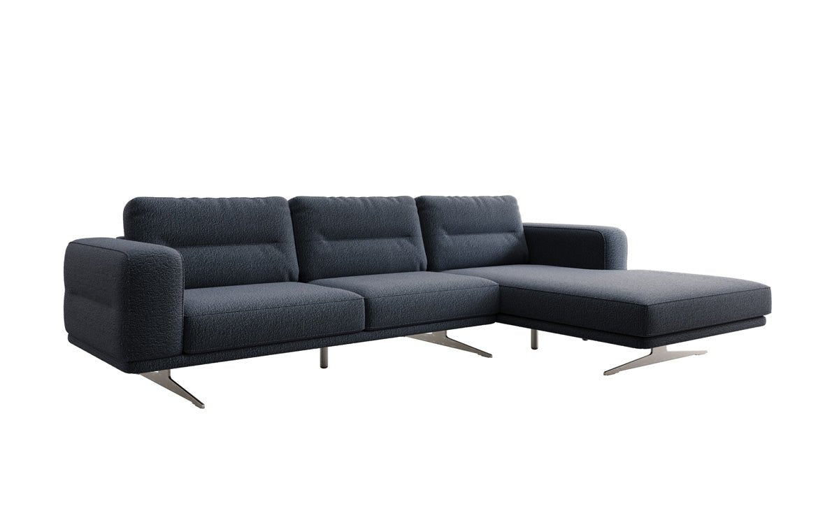 Canapé d’angle design Torino en Bouclé