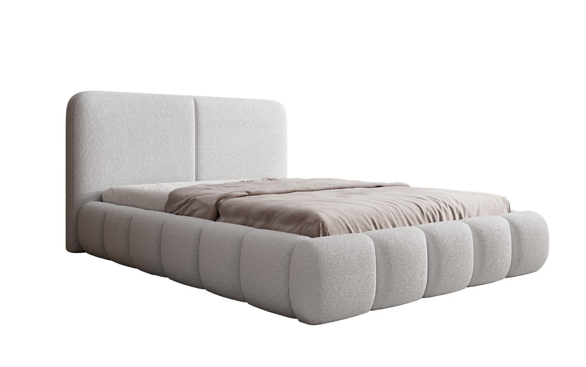 Designer-Polsterbett Lolita a Bouclé mat Stauraum