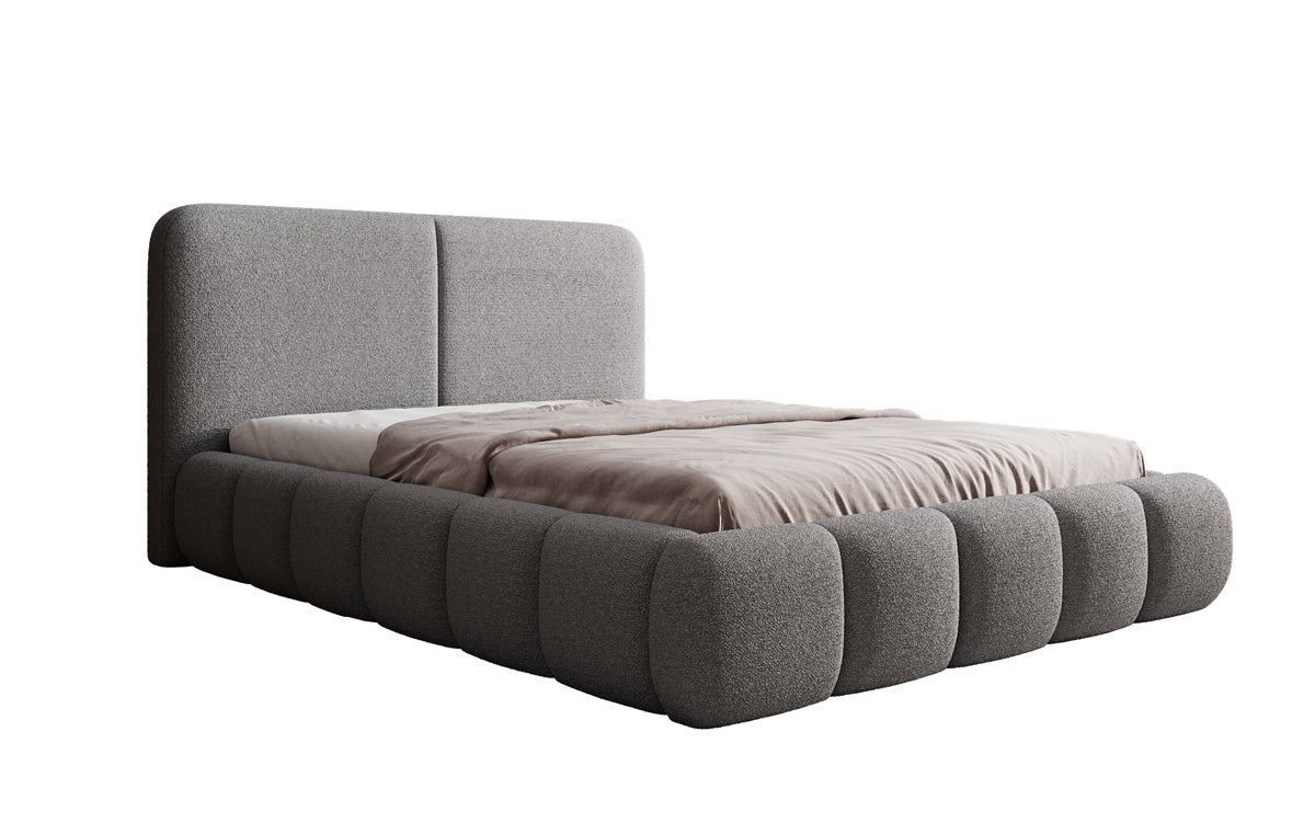 Designer-Polsterbett Lolita a Bouclé mat Stauraum