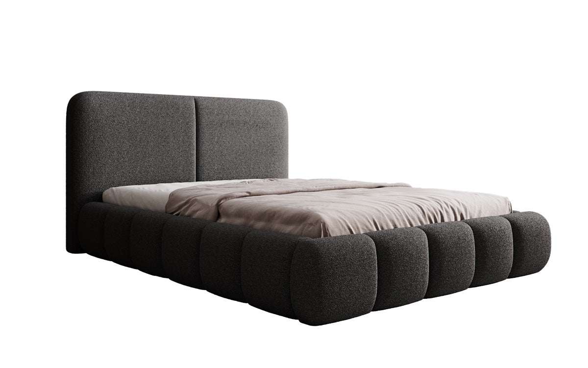 Designer-Polsterbett Lolita a Bouclé mat Stauraum