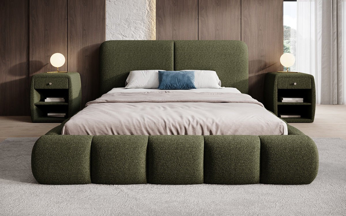 Designer-Polsterbett Lolita a Bouclé mat Stauraum