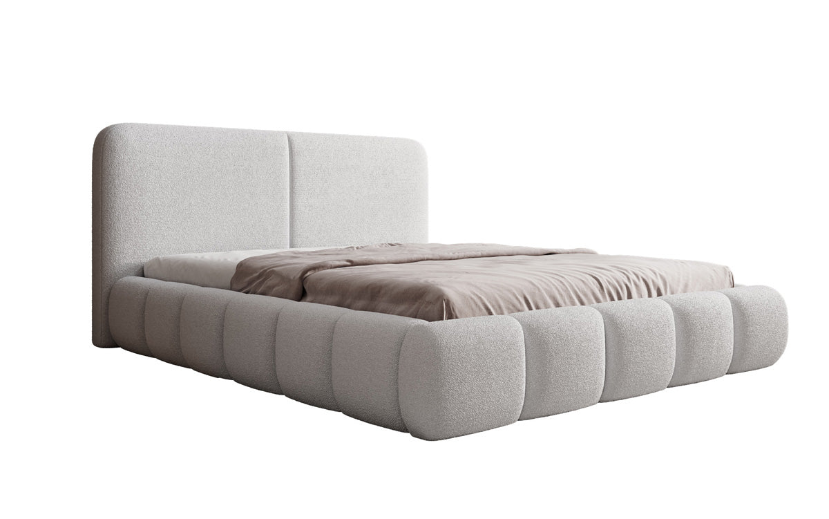 Designer-Polsterbett Lolita a Bouclé mat Stauraum