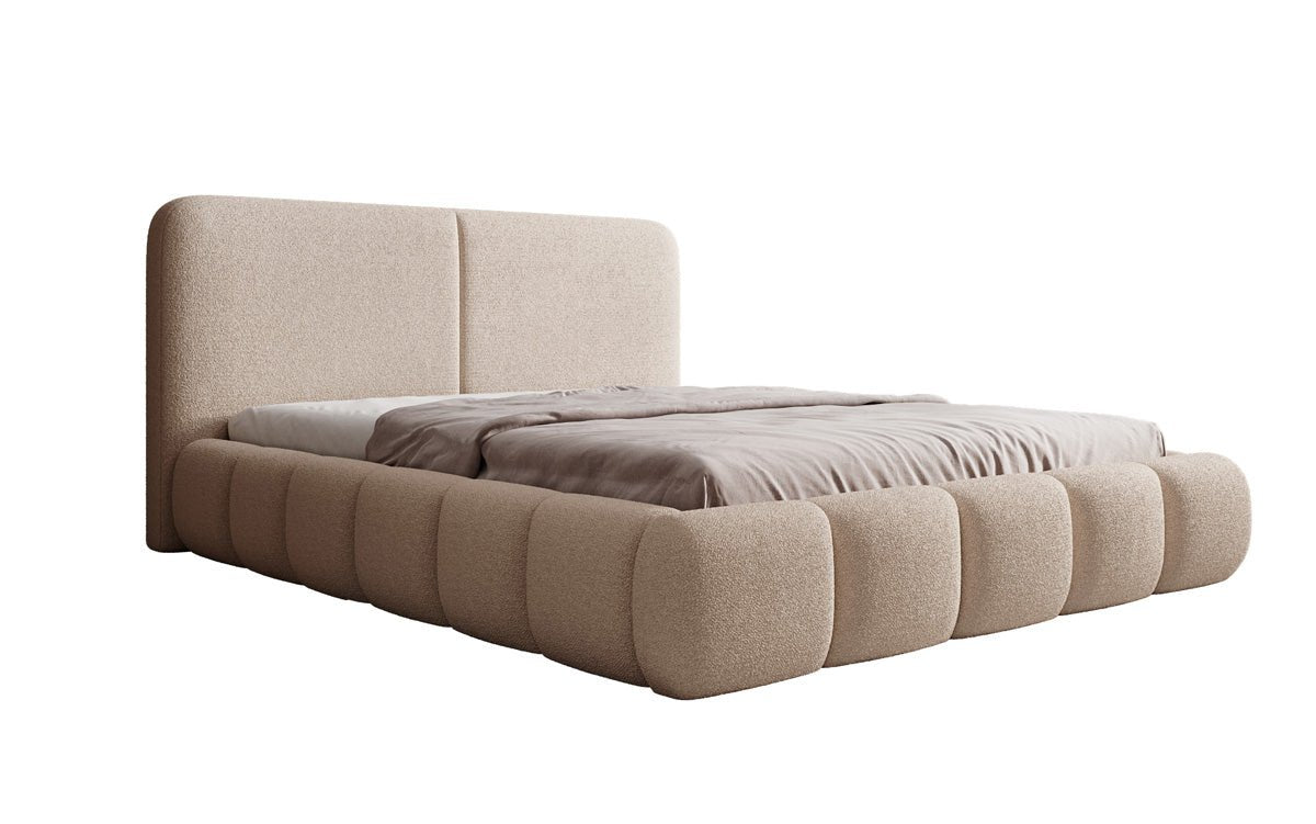 Designer-Polsterbett Lolita a Bouclé mat Stauraum