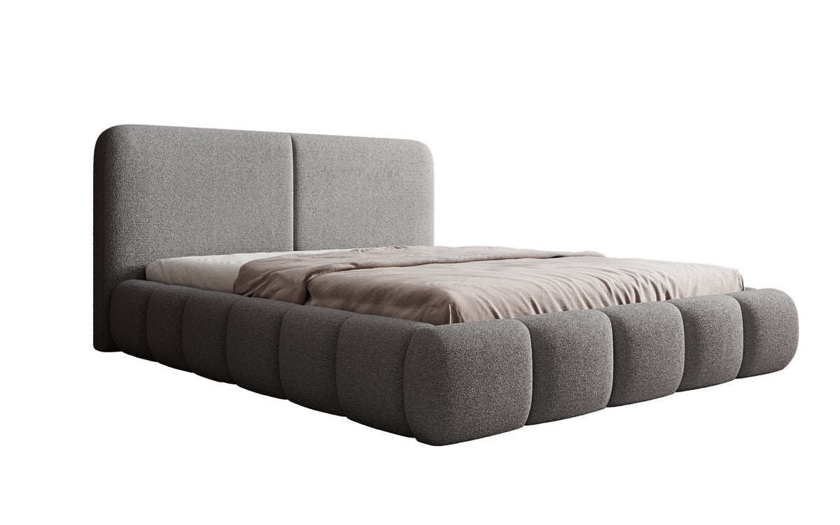 Designer-Polsterbett Lolita a Bouclé mat Stauraum