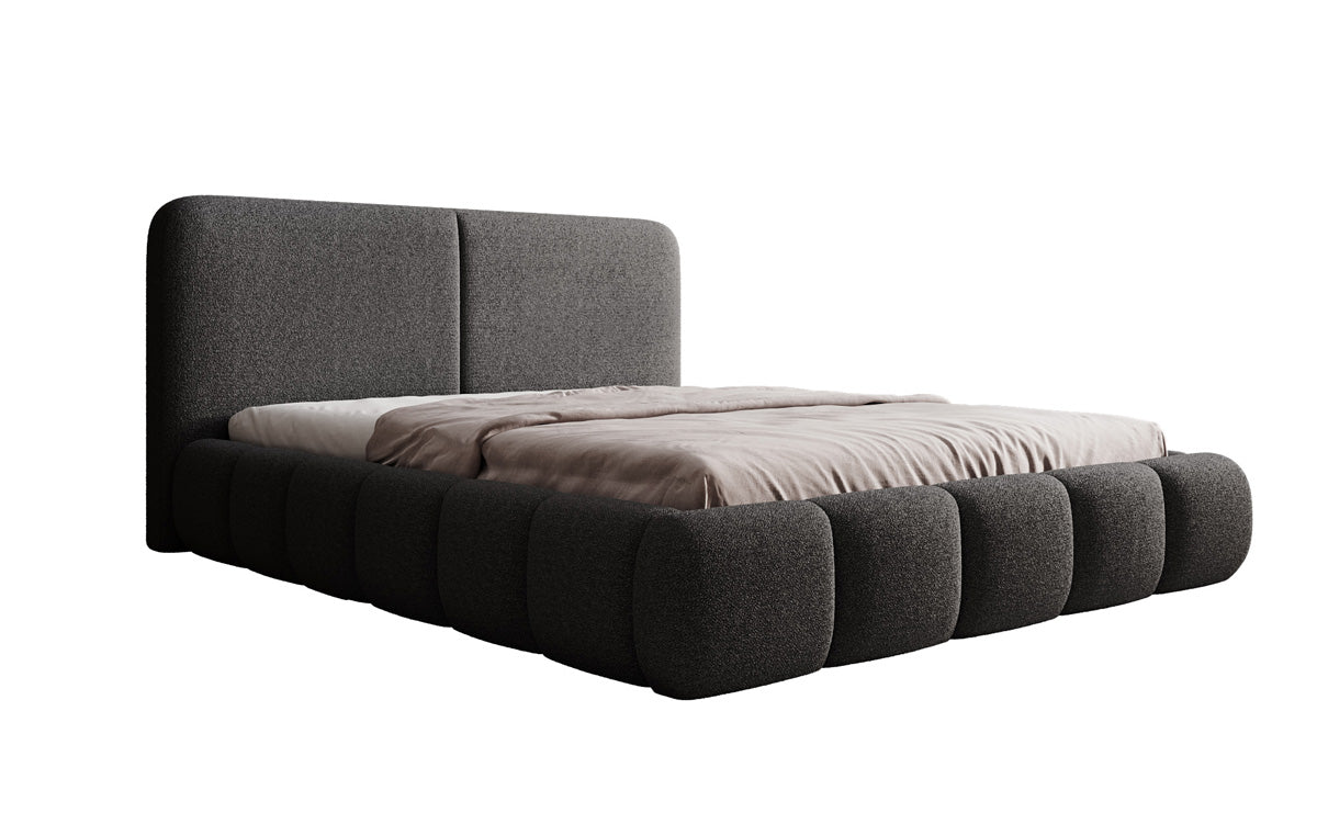 Designer-Polsterbett Lolita a Bouclé mat Stauraum