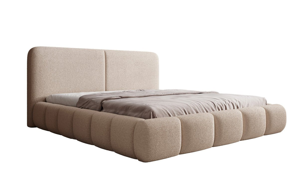 Designer-Polsterbett Lolita a Bouclé mat Stauraum