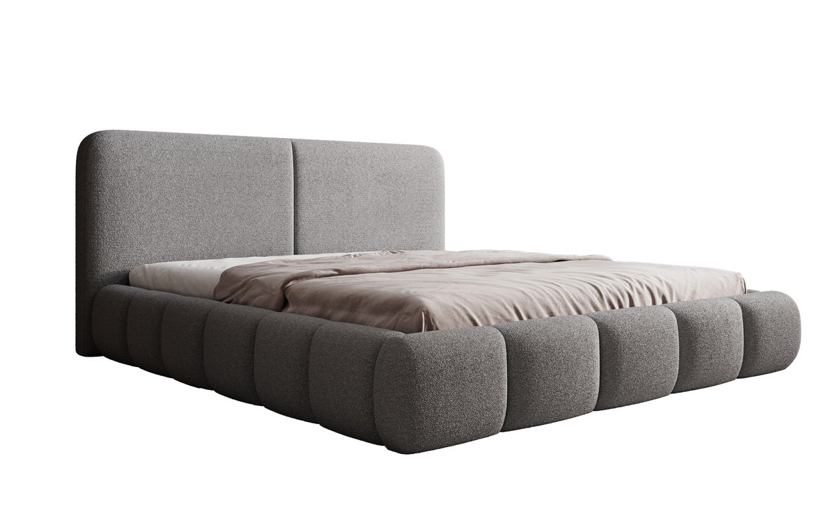 Designer-Polsterbett Lolita a Bouclé mat Stauraum