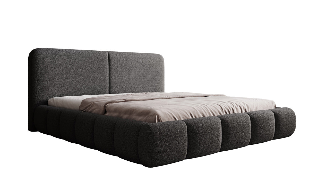 Designer-Polsterbett Lolita a Bouclé mat Stauraum