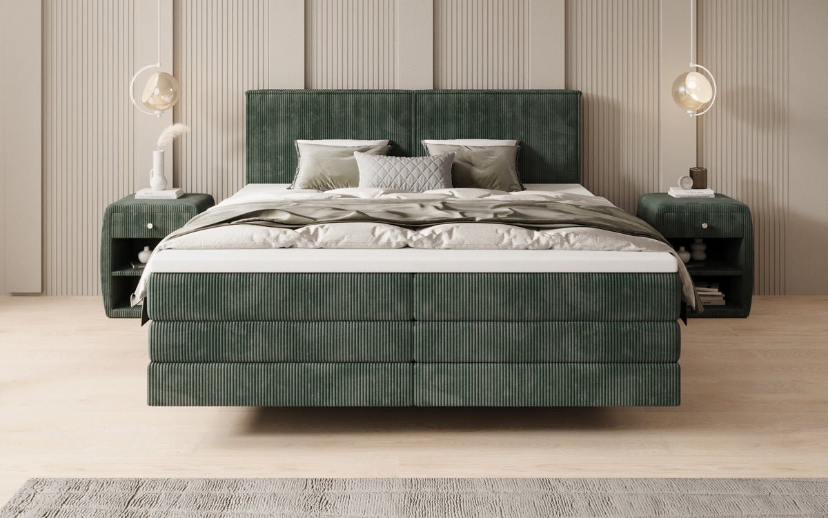 Boxspringbett Elara mit Schwebeoptik in Cord