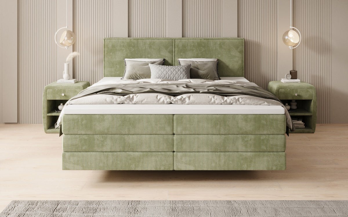 Boxspringbett Elara mit Schwebeoptik in Cord