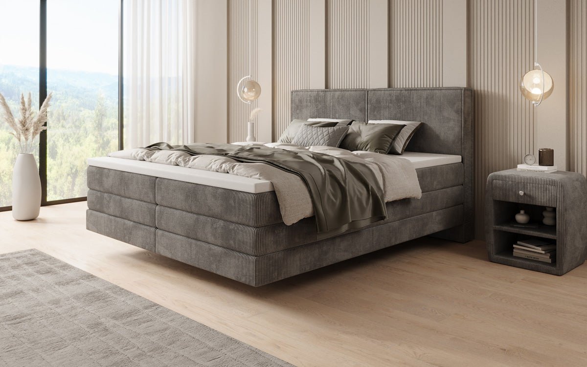 Boxspringbett Elara mit Schwebeoptik in Cord