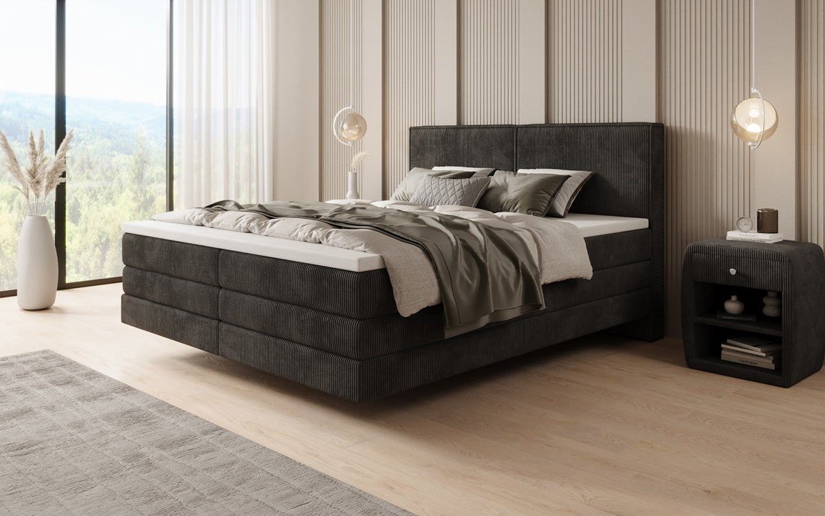Boxspringbett Elara mit Schwebeoptik in Cord