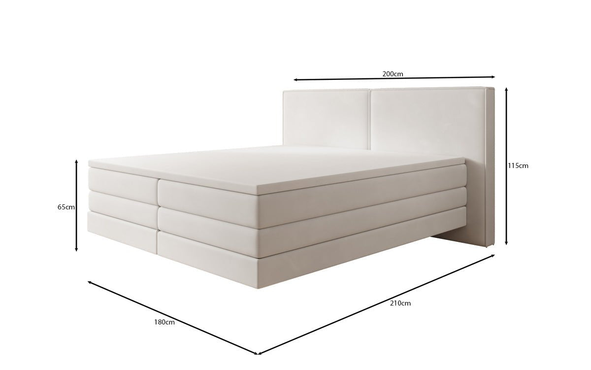 Ophelia Box Spring Bed with Floating Effect in Velvet