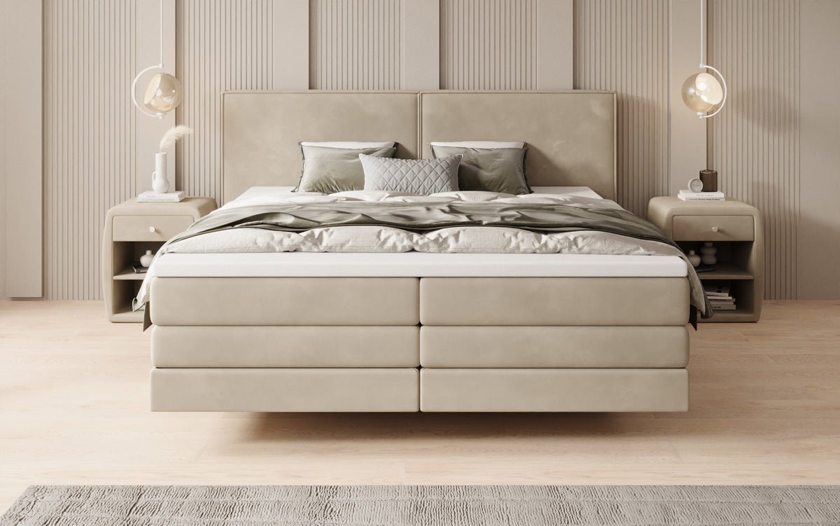 Ophelia Box Spring Bed with Floating Effect in Velvet