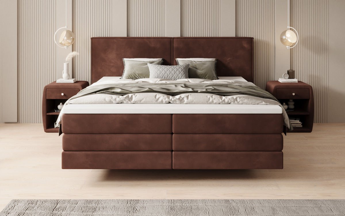 Ophelia Box Spring Bed with Floating Effect in Velvet