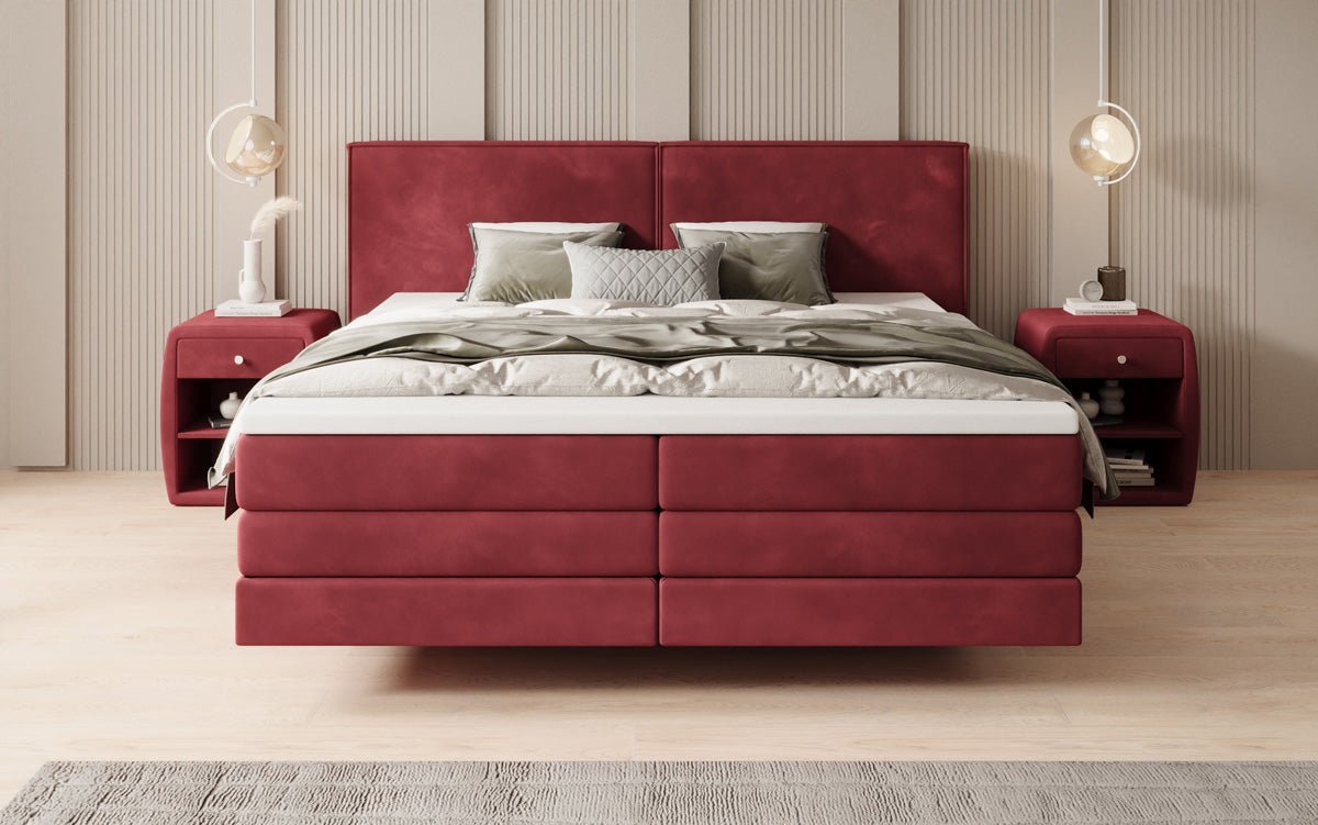 Ophelia Box Spring Bed with Floating Effect in Velvet