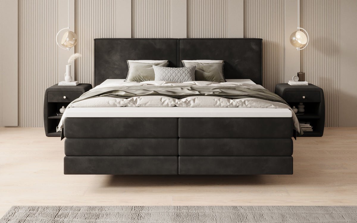 Ophelia Box Spring Bed with Floating Effect in Velvet