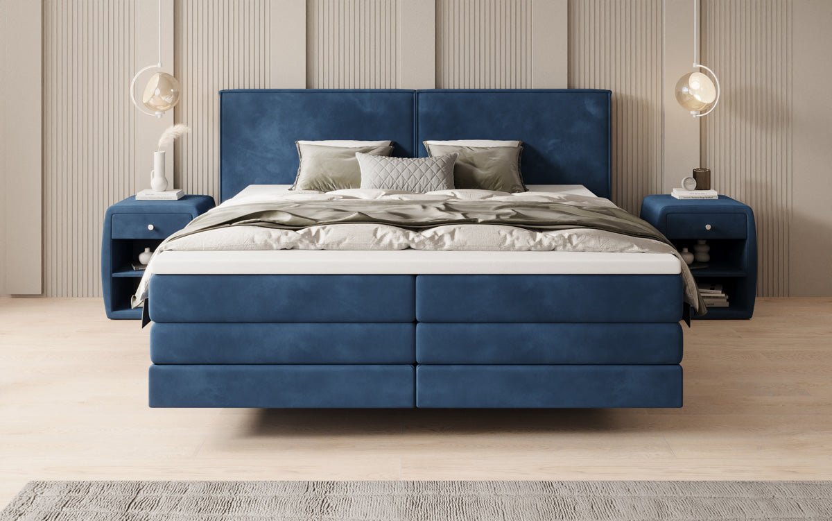 Ophelia Box Spring Bed with Floating Effect in Velvet