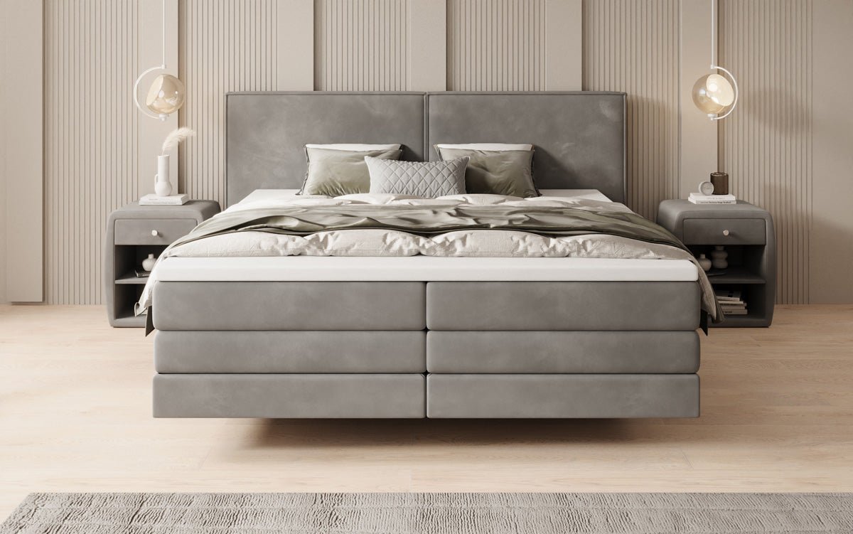 Ophelia Box Spring Bed with Floating Effect in Velvet