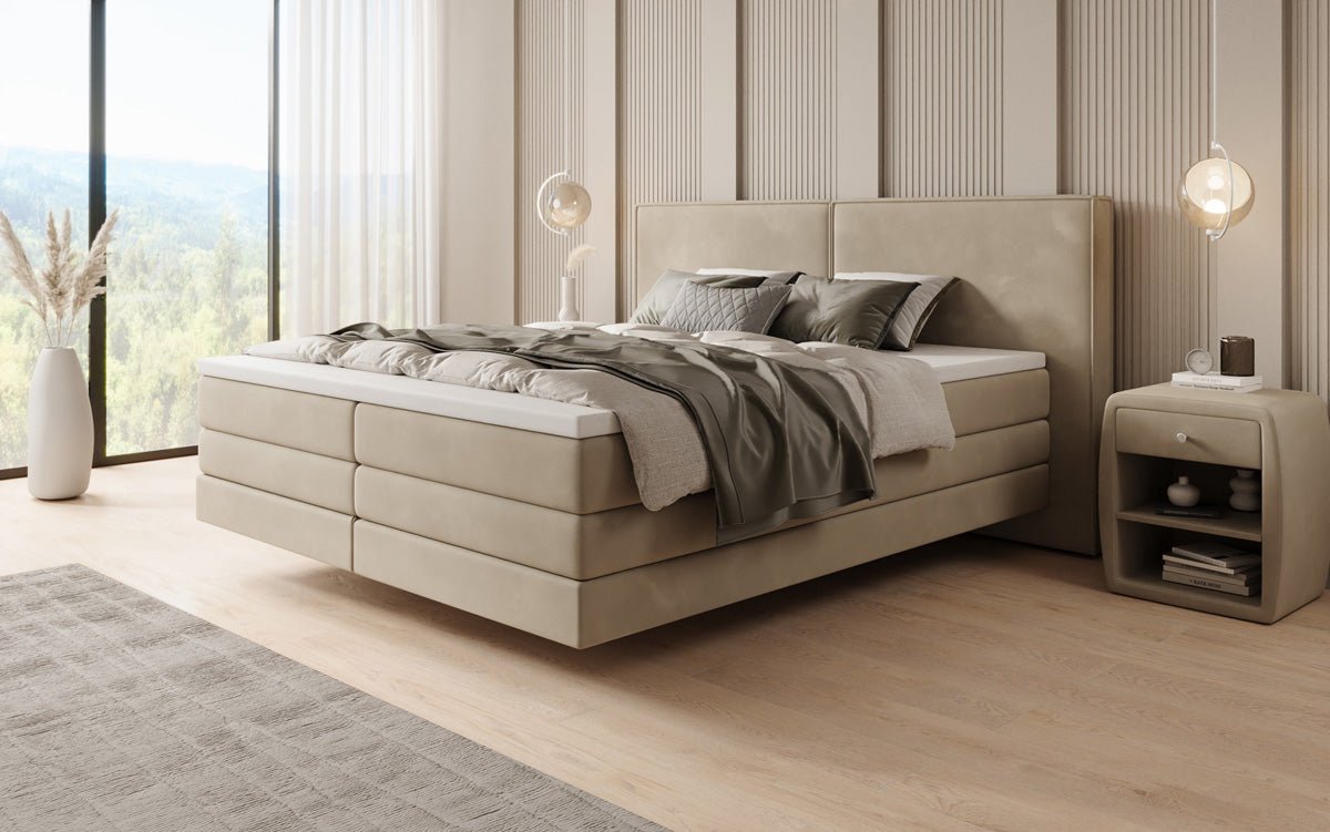 Ophelia Box Spring Bed with Floating Effect in Velvet