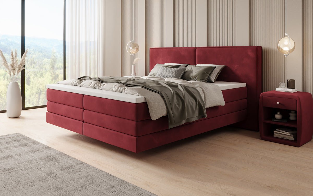 Ophelia Box Spring Bed with Floating Effect in Velvet