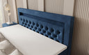 Boxspringbett Menzogna mit Schwebeoptik und LED in Samt