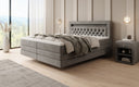 Boxspringbett Menzogna mit Schwebeoptik und LED in Samt