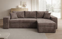 Designer corner sofa Denver Corduroy with sleeper and fold-out function
