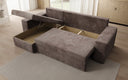 Designer corner sofa Denver Corduroy with sleeper and fold-out function