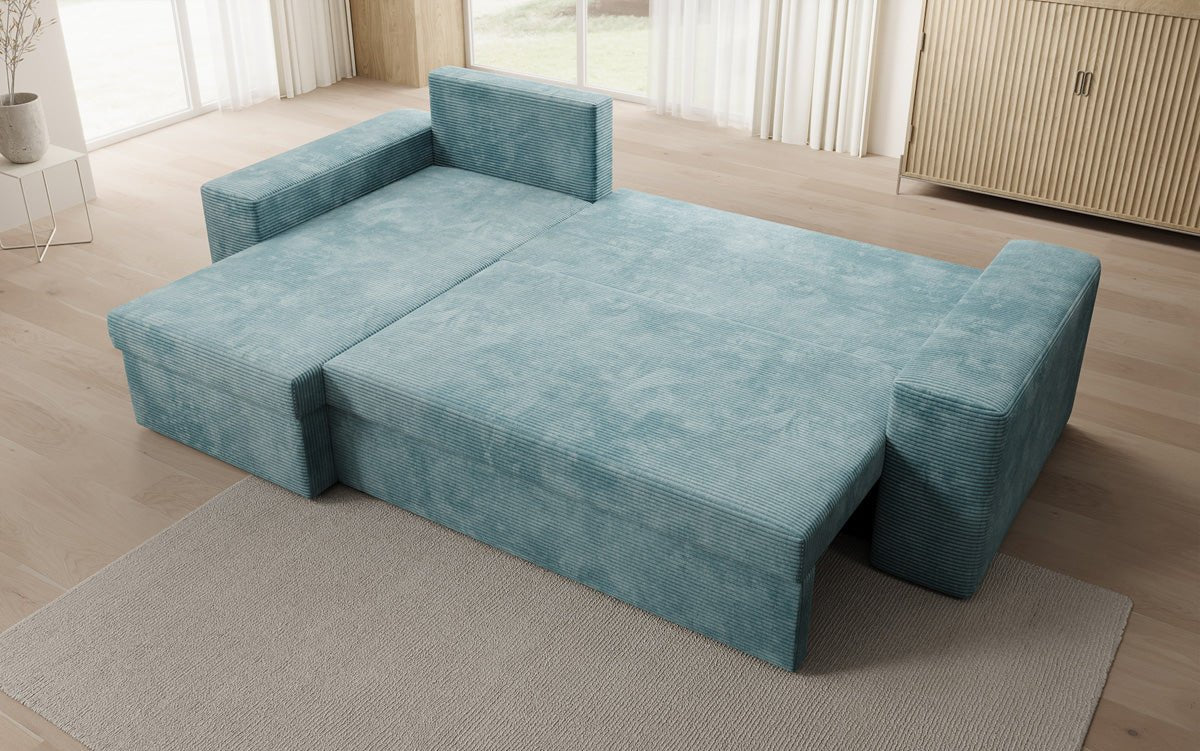 Canapé designer Denver Côtelé avec fonction couchage et rabattable